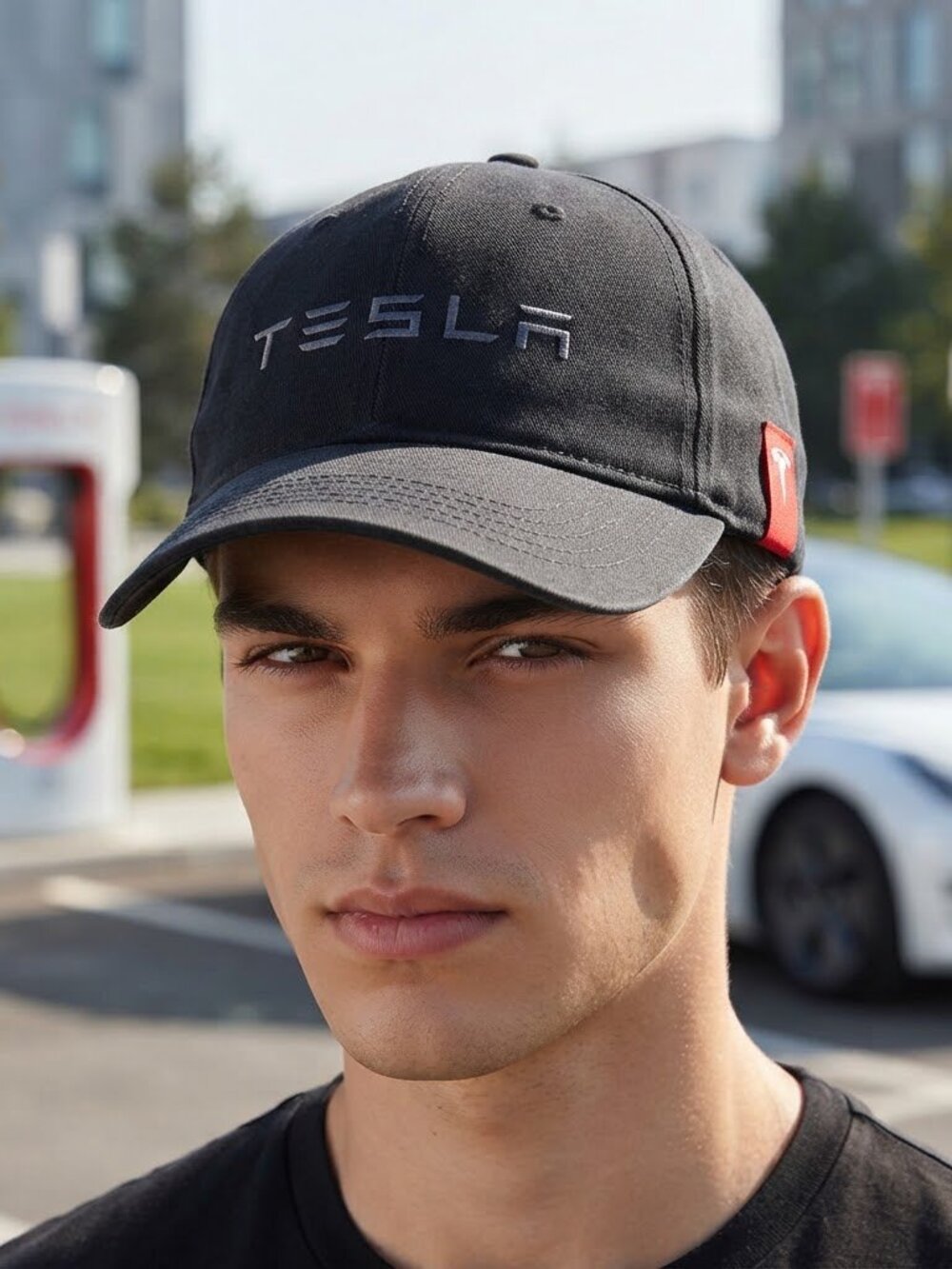 Tesla Motors Corporate Employee Baseball Cap Hat Washed Black One Size Cotton